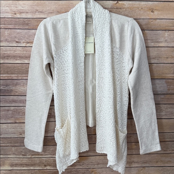 Women's Lucky Brand Cream Open-Front cardigan - Picture 1 of 7